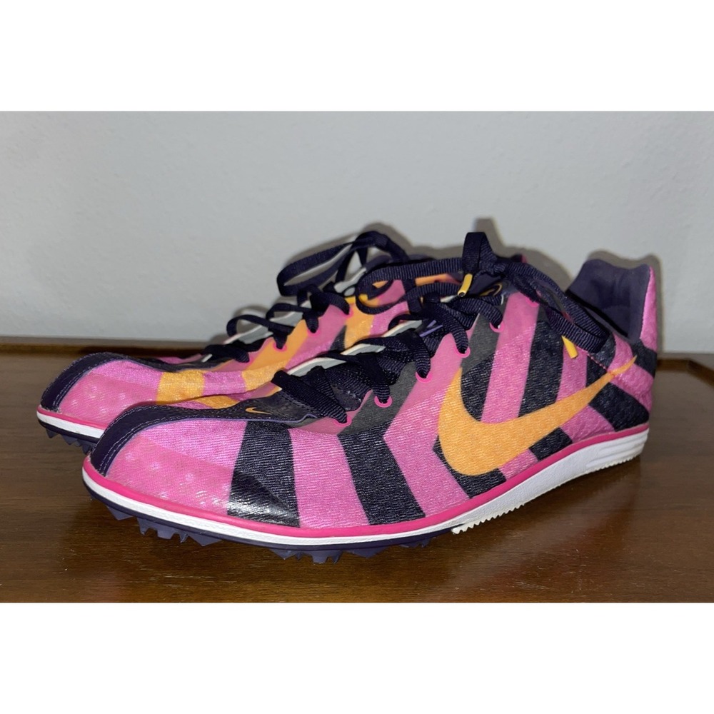 Nike Zoom Rival Distance Spikes - Size 12 Womens - Hyper Pink Orange